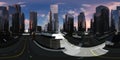 City scape, sunset in a modern city, environment map