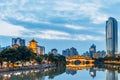 City Scenery of Anshun Bridge, Chengdu, Sichuan, China Royalty Free Stock Photo