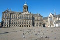 City scenic from Amsterdam at the Dam Square in the Netherlands Royalty Free Stock Photo