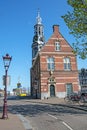 City scenic from Amsterdam with the Munt tower in Netherlands Royalty Free Stock Photo