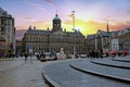 City scenic from Amsterdam in the Netherlands with the Dam Square Royalty Free Stock Photo