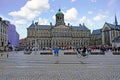 City scenic from Amsterdam in the Netherlands with the Dam Square Royalty Free Stock Photo