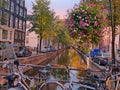 City scenic from Amsterdam in the Netherlands in fall Royalty Free Stock Photo