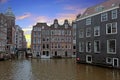 City scenic from Amsterdam in the Netherlands with the Nicolaas church