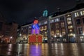 City scenic from Amsterdam in the Netherlands at night in christmas time