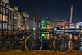 City scenic from Amsterdam in the Netherlands by nightc