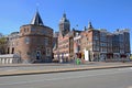 City scenic from Amsterdam in the Netherlands with the Niklaas church Royalty Free Stock Photo