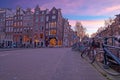 City scenic from Amsterdam Netherlands at sunset Royalty Free Stock Photo