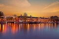 City scenic from Amsterdam in the Netherlands at twilight Royalty Free Stock Photo