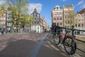 City scenic from Amsterdam at the Prinsengracht in Netherlands Royalty Free Stock Photo