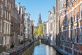 City scenic from Amsterdam in spring in the Netherlands with the North Church (Noorderkerk