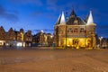 City scenic from Amsterdam with the Waag building in Netherlands at night Royalty Free Stock Photo