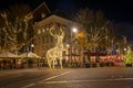 City scenic from Deventer at night in christmas time in the Netherlands Royalty Free Stock Photo