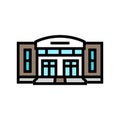 city school building color icon vector illustration