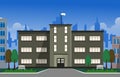 City School Building Study Learning Education Vector Illustration Royalty Free Stock Photo