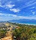 City and sea view from Marble Montain, Hoi An, Vietnam Royalty Free Stock Photo