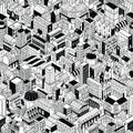 City Seamless Pattern Isometric - Large