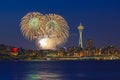 City of Seattle and Fireworks Royalty Free Stock Photo