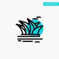 City sets, Culture, Harbor, Opera House, Sydney turquoise highlight circle point Vector icon