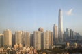 City Shenzhen modern buildings on sunrise