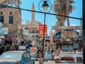 City of Sidon in Lebanon. Sidon Sea - Saida corniche and building and old city