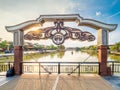 City sign on Cau An Hoi bridge Royalty Free Stock Photo