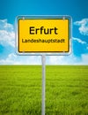 City sign of Erfurt