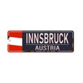 City sign - Innsbruck - Tyrol, Austria rustet metal sign