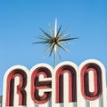 City sign of Reno with sky Royalty Free Stock Photo