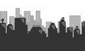 City silhouette background with many buildings mension Royalty Free Stock Photo