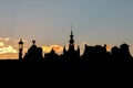City silhouette, the panorama of Gdansk, Poland Royalty Free Stock Photo