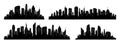 City silhouette vector set. Panorama city background. Skyline urban border collection. Royalty Free Stock Photo