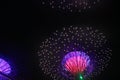 A night view of colorful super tree at garden by the bay