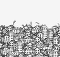 City sketch, seamless background for your design