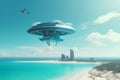 City in the Sky: AI-powered Flying Cities and Spaceships over the Azure Sea