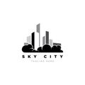 City sky illustration logo design vector template.
