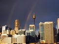 City Skyline - with 2 rainbows!