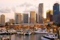 City skyline, Bayside Shopping Mall and Marina at Downtown Miami