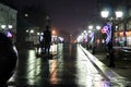 city skyline with an evening promenade and sculpture of the astronaut gagarin russia