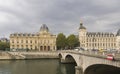 City skyline with famous building Conciergerie in Paris, France