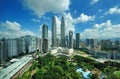 City skyline of Kuala Lumpur, Malaysia. Petronas Twin Towers. Royalty Free Stock Photo