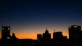 City skyline and modern buildings warehouses in night time