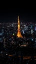 City skyline and office business building skyscraper downtown with Tokyo Tower Royalty Free Stock Photo