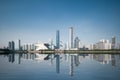 City skyline and reflection in guangzhou Royalty Free Stock Photo