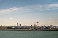 City skyline with Risban light and 2 belfry towers, Dunkerque, France