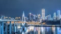 City skyline and river at night in Chongqing Royalty Free Stock Photo