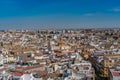 City skyline of Sevilla aerial view from the top of Cathedral of Saint Mary of the See, Seville Cathedral , Spain Royalty Free Stock Photo