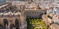 City skyline of Sevilla aerial view from the top of Cathedral of Saint Mary of the See, Seville Cathedral , Spain Royalty Free Stock Photo