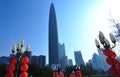 City skyline in shenzhen city Royalty Free Stock Photo