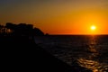 City Skyline Silhouette Over The Sea Royalty Free Stock Photo